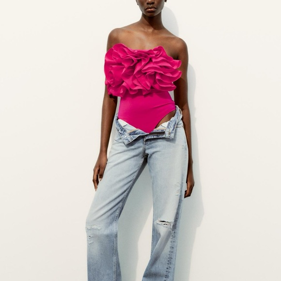 STRAPPY VOLUMINOUS BODYSUIT - Picture 2 of 7